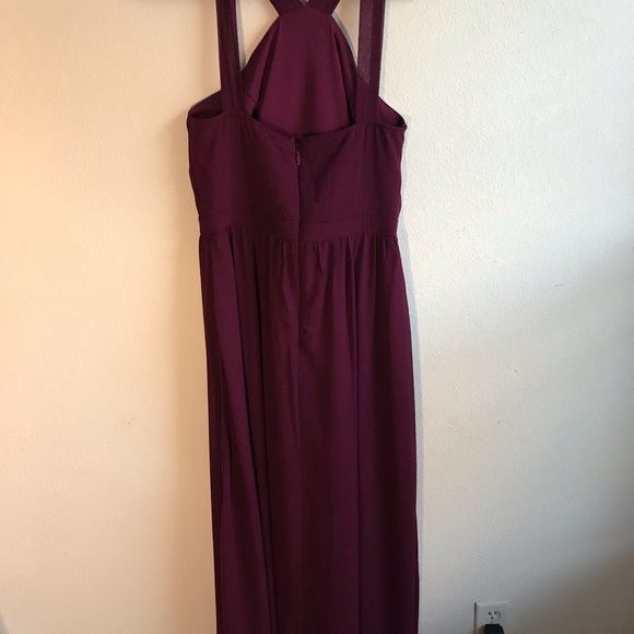 Lulu’s Air of Romance Burgundy High Neck Dress, Sz L, maroon bridesmaids dress - Picture 6 of 6